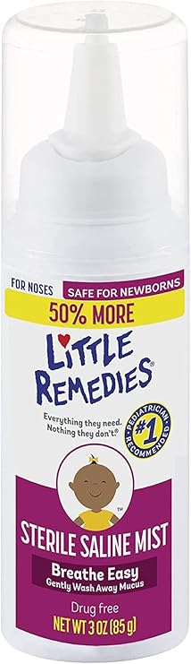 Little Remedies Sterile Saline Nasal Mist, Safe for Newborns, 3 oz Pack of 1