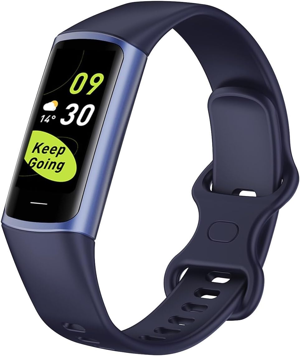 1.1 AMOLED Fitness Tracker, Womens Smart Watch for Men, Smartwatch 3ATM Waterproof with Heart Rate Monitor, Step Tracker Sport Bracelet Pedometer Calories Smart Watch for AndroidiOS Phones Blue