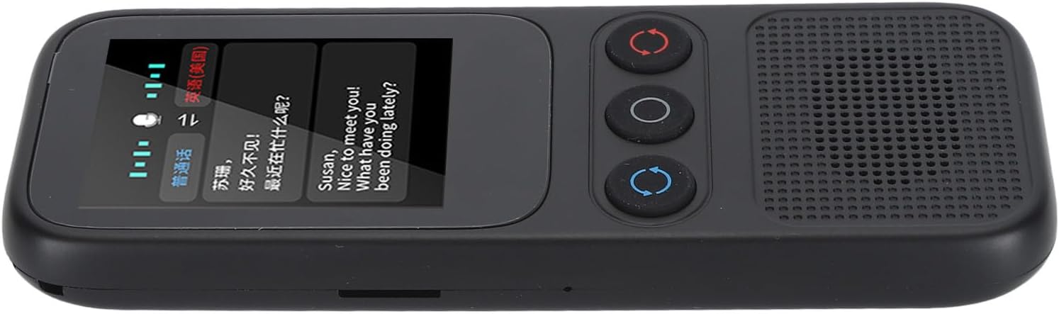 Language Translator Device, Translator 138 Online Translation Languages Noise Reduction Online Offline Voice Real Time Translation Device with Lanyard for