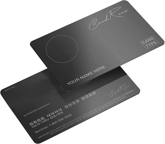 2 Pieces Stainless Steel Black Metal Credit Card - 1.34 x 2 Inch Business Cards Blank DIY NFC Chip RFID Cards Engraving Personalised Gift for Students Office Cards (Black)