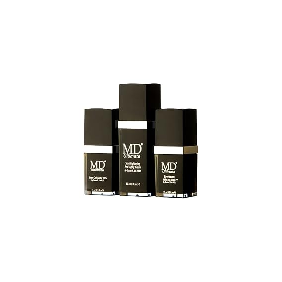 MD Ultimate Anti-Aging Skin Care Set Skin Cream & Serum for Anti-Aging, Skin Brightening & Moisturizing - Eye Cream for Reduced Dark Circles, Puffiness Enriched with Collagen & Peptides