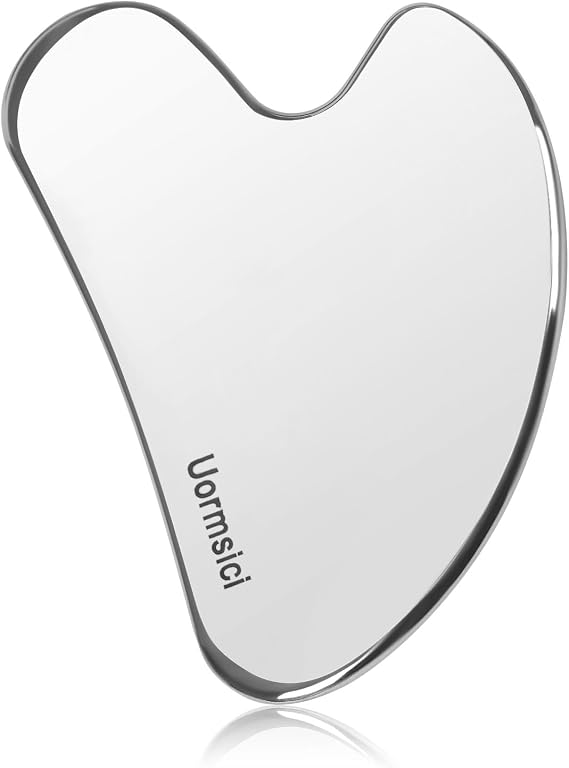 Uormsici Metal Gua Sha Yüz Aletleri, Yüz için Guasha Aracı,% 100 304 Paslanmaz Çelik Gua Sha Aracı, Yüz, Vücut ve Yüz için Premium Guasha Seti Cilt Sıkılaştırmak için Gua Sha Taşı
