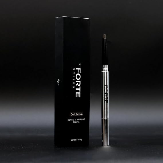 Forte Series Beard and Hairline Shaper, Smudge-Resistant Wax, Precision Brush, Sleek Travel Packaging (Dark Brown)