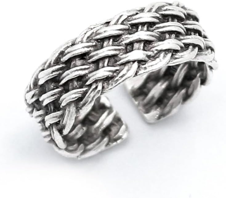 Trend Collection Spanish Wire Mesh Model Silver Plated Adjustable Ring