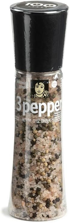 Carmencita. Himalaya Pink Salt and 3 Peppercorns. Giant Grinder. 312g (11oz)