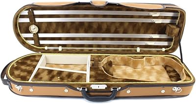 Nubuck Rectangular Full Size Violin Case Large Storage 44 Violin Case with Hygrometer Belt