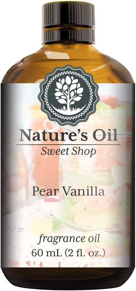 Pear Vanilla Fragrance Oil (60ml) for Diffusers, Soap Making, Candles, Lotion, Home Scents, Linen Spray, Bath Bombs, Slime
