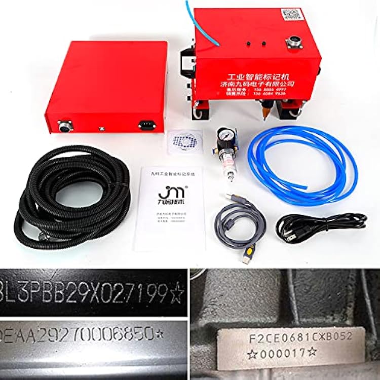 CNCEST Metal Engraver,Pneumatic Portable Rotary Marking Marking Machine,Dot Peen Marking Code for VIN Code Automotive Chassis Marking Metal Frames