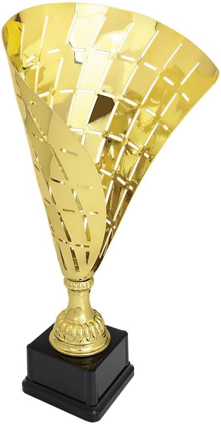 Metal Flag Cup Large Trophy Gold or Silver - Trophy Award, Engraved Corporate Trophy Cup Award (15.5",18",19.5" Tall) - Engraved Plate Included on Awards and Trophies