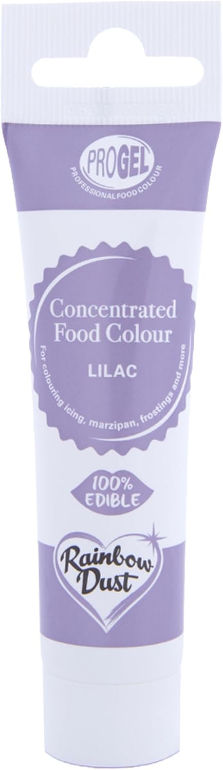 Rainbow Dust ProGel Concentrated Food Colour, Lilac Colouring Gel For Baking and Cake Decorating, 25g Tube