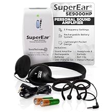 SuperEar Model SE9000HP for Seniors - Listening Amplifier for Seniors, Super Ear Personal Sound Amplifier, Sound Amplifier Listening Device. 50dB Ambient Sounds Increase