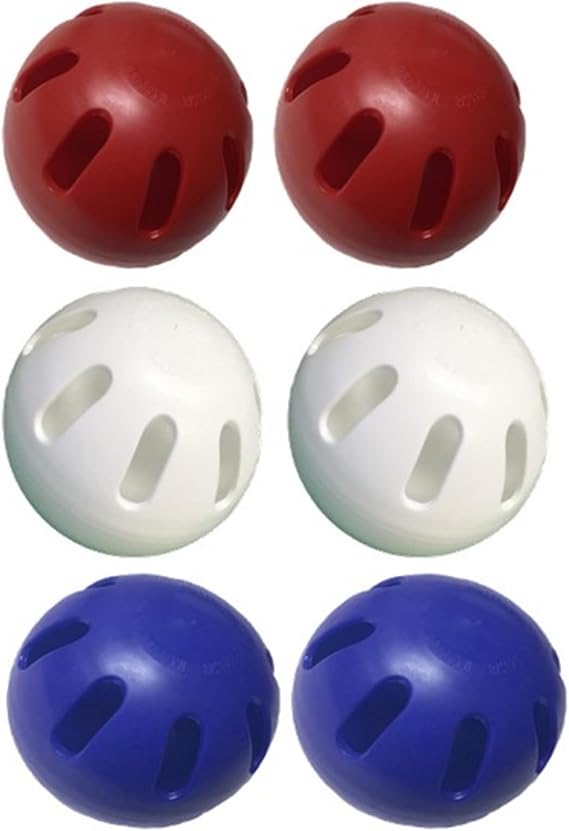 WIFFLE Ball U.S.A. Six Pack Set Includes - 2 Each Red, White and Blue Official Balls