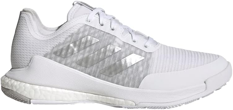 adidas Women's Crazyflight Volleyball Shoe, White/Silver Metallic/Grey, 8.5 UK