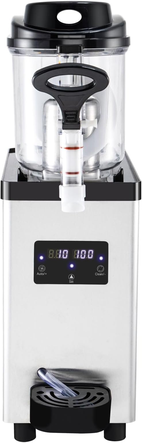 Happybuy Commercial Slushy Machine, 300W 110V, 6L Single-Bowl Frozen Drink Maker, Stainless Steel Margarita Smoothie Maker for Cafes, Restaurants, Bars, Home Use