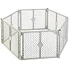 North States Industries State IND 8666 Grey 6 Panel Play Gate, White