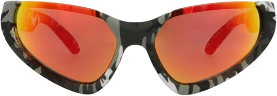 Balenciaga BB0202S Grey Camouflage/Red 64/16/130 unisex adults Sunglasses'