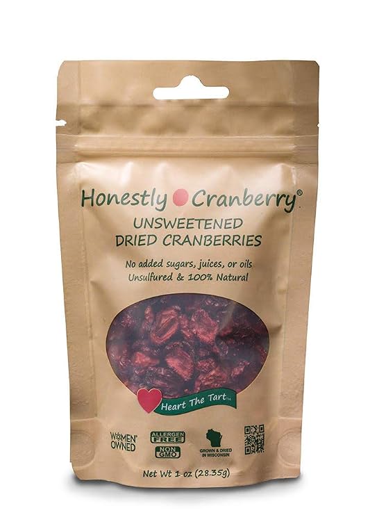 Honestly Cranberry - Unsweetened Dried Cranberries - No Added Sugars, Juices, or Oils - Non-GMO - Wisconsin Grown (1 oz)