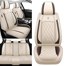 Car Seat Covers Fit for Jeep Wrangler 2005-2026 Waterproof Premium Nappa Leather Seat Covers with Airbag Compatibility, Easy to Clean, Scratch Proof(Beige Brown, Full Set)