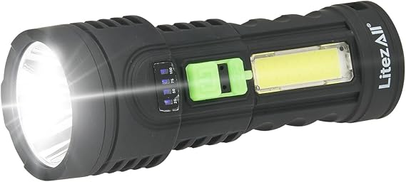 LitezAll Ultac OG Rechargeable Soft Touch Flashlight with COB Side Light