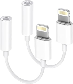 2 Pack Lightning to 3.5 mm Headphone Jack Adapter, [Apple MFi Certified] iPhone Dongle Adapter Converter Aux Audio Cable Compatible with iPhone 14/14 Plus/14 Pro/14 Pro Max/13/12/11/XR/XS/X/8/7/iPad