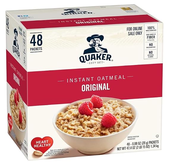 Quaker Instant Oatmeal, Original, 48 Count, 0.98 oz Packets