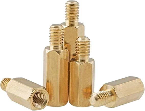 Idomin 50/20/ 10/ 5pcs Male to Female Brass Spacer M2 M2.5 M3 M4 M5 M6 Long Hexagonal Brass PCB Standoff Spacers(16mm,M2.5 (20pcs))