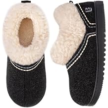 LongBay Women's Cozy Bootie Slippers Memory Foam Warm House Shoes with Fluffy Collar Non-Slip Indoor Outdoor
