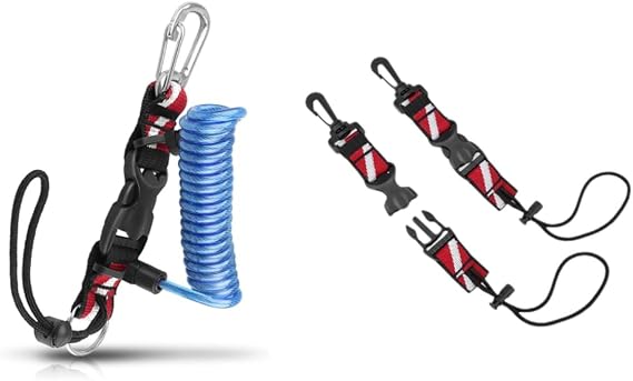 Scuba Diving Lanyard+2Pack Scuba Lanyard Clips