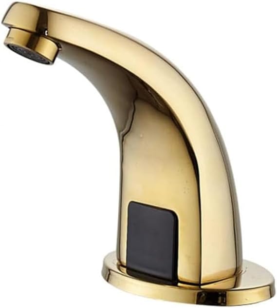 Sensor Mixer Taps Gold Automatic Basin Mixer Taps Copper Bathroom Sink Taps for Bathroom-Cold Water Tap