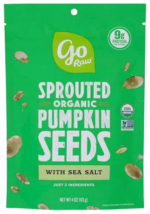 Go Raw, Sprouted Pumpkin Seeds with Sea Salt, Organic, 4Oz