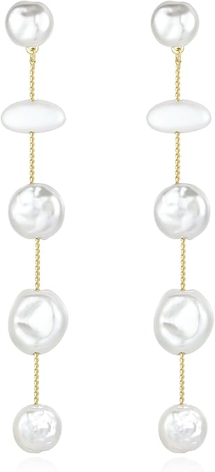 Statement Pearl Drop Dangle Earrings
