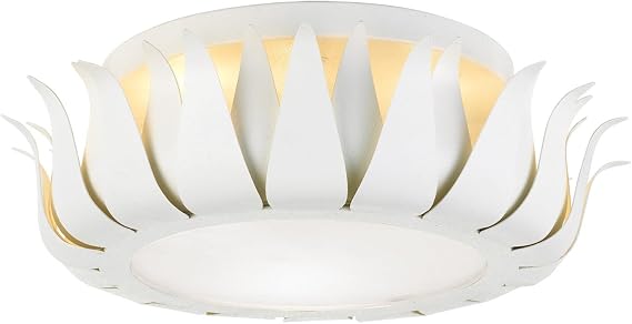 Crystorama Broche 3 Light Matte White Flush Mount
