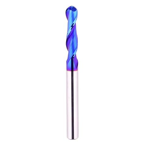 CNC Router bit 1/4" Shank Extra Long 3" Length Carbide Ball Nose End Mill | for Side Milling,End Milling,Finish Machining,Wood Milling Tool