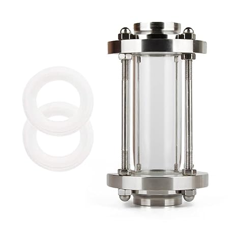 Beduan in-Line Sight Glass with Tri Clamp End, Sanitary Flow Sight Glass Stainless Steel 1.5 Inch Tri Clamp Type (Flow Pipe OD 19mm)