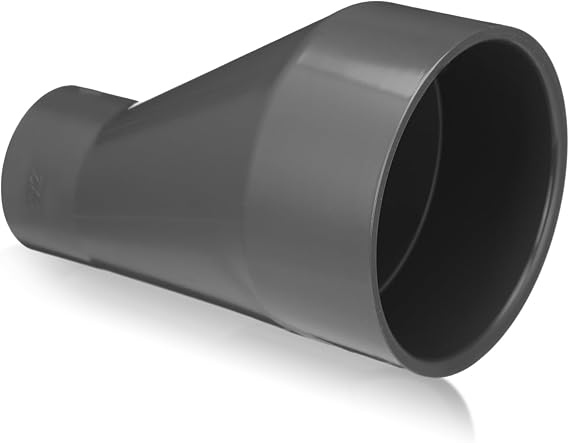 Pushglossy 4" X 2" PVC Pipe Fitting Schedule 40 Compatible with 429-E Series Eccentric Reducer Coupling Suitable for High-flow Capacity, Plumbing, Irrigation, Pool, Spa, Dark Grey