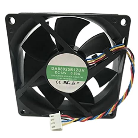 DA08025B12UH Fan 8CM for 12V 0.50A 8025 80X80X25MM 4-Wire Cooling Fan