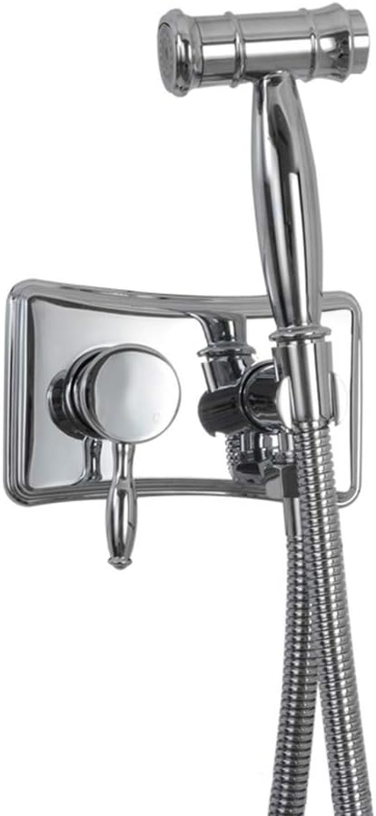 Bidet Sprayer Faucet Set with Cold and Hot Water Brass Handheld Toilet Bidet Attachment Pressure Sprayer Wall Mount Portable Cloth Diaper Washer Shower Sprayer Set,Brushe (Chrome)