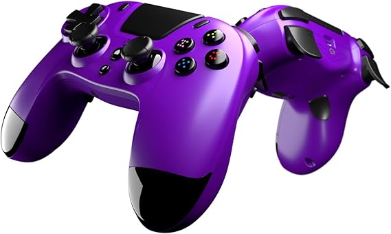 Gioteck VX4 Wireless Controller for PlayStation 4 (PS4) - Purple with Progammable Back Buttons - Bluetooth Compatible