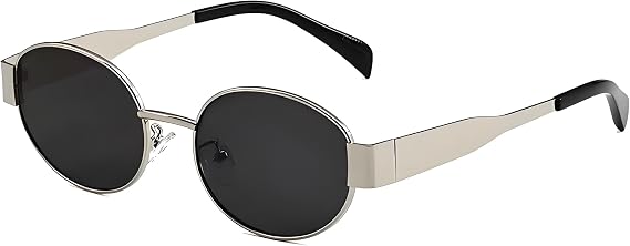 Vintage Oval 90's Polarised Sunglasses for Women - Trendy Retro UV400 Protection Shades for Driving, Travel & Daily Use