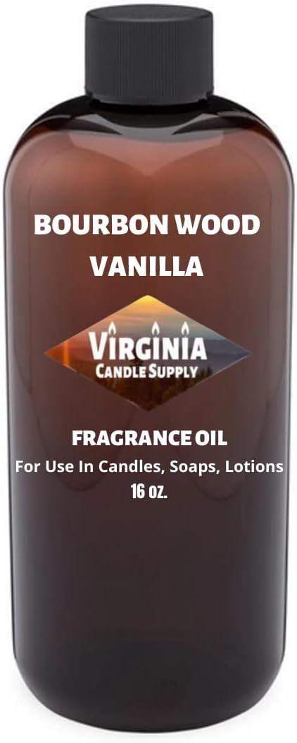 Bourbon Wood Vanilla Fragrance Oil (16 oz Bottle) for Candle Making, Soap Making, Tart Making, Room Sprays, Lotions, Car Fresheners, Slime, Bath Bombs, Warmers...