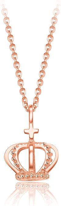 CHOW TAI FOOK 18K/750 Yellow/Rose Gold Necklace- Crown Design