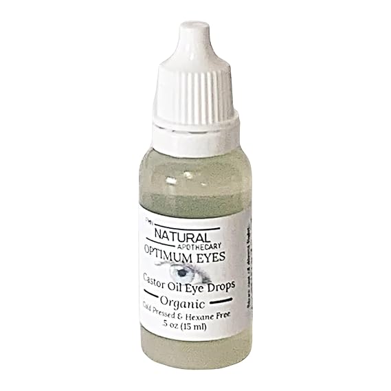 Organic Castor Oil Eye Drops, Cold Pressed, Hexane Free, 15ml