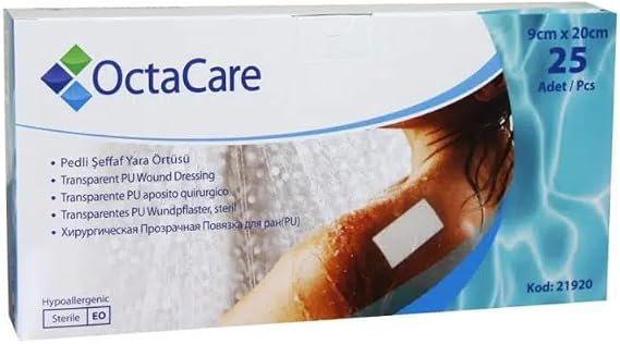 OctaCare Waterproof Wound Cover with Transparent Pad 9cm x 20cm (10)