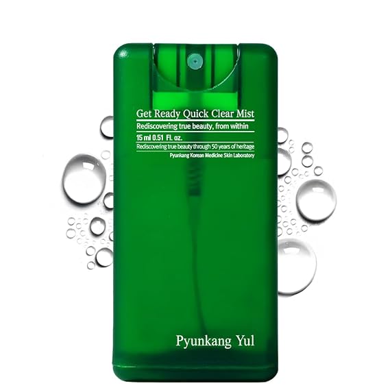 Pyunkang Yul PKY Ultimate Get Ready Quick Clear Mist for Sensitive Skin, Intensely Calms & Soothes Redness with Cica & Tea Tree, Compact size, Korean Skincare (0.51 Fl. oz, 15ml)