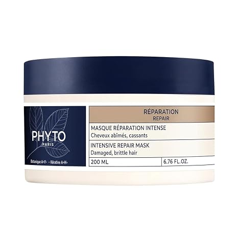 PHYTO PARIS REPAIR Intensive Restructuring Mask, Vegan, Silicone Free, Restores and Strengthens Damaged Hair and Brittle Hair Fibers, 6.76 fl.oz.