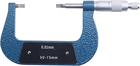 Micrometer, Precision Stainless Steel Blade Micrometer Measure Keyway Groove Gap Blade Thickness 0.7mm 50-75mm Thin Slice Micrometer(50-75mm)