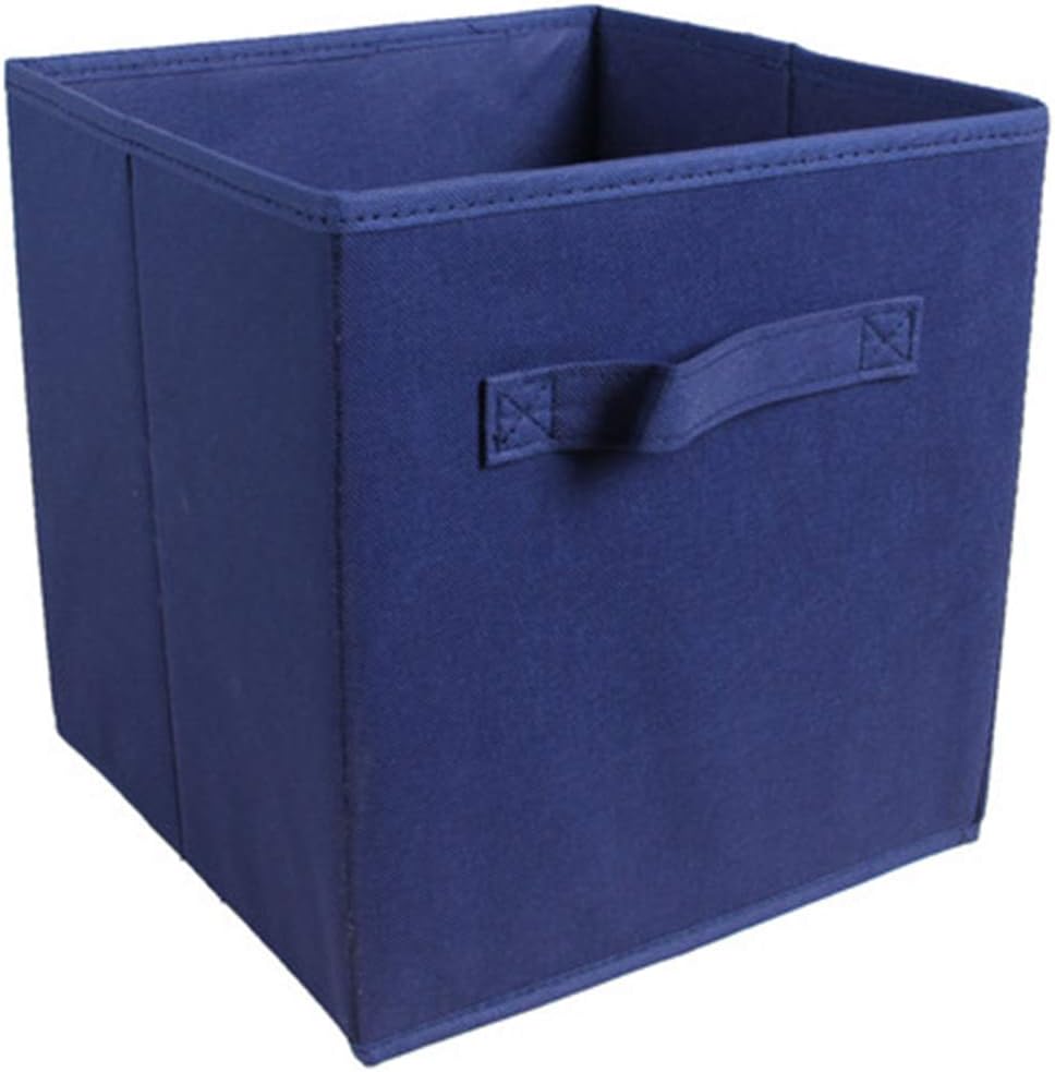 Foldable Storage Box 2 Pack Thick Non-woven Environmental Protection Material with Portable Storage Box, Blue