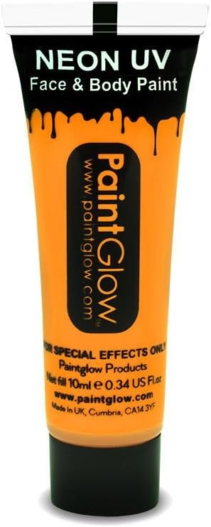 UV Face & Body Paint, Orange, 10ml