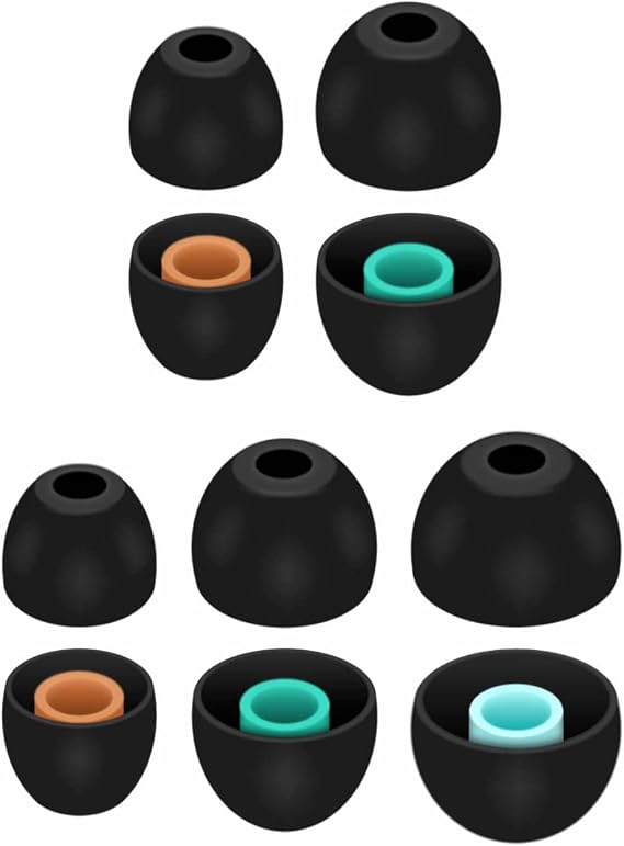 A-Focus Ear Tips Buds Set for WF-1000XM5 WF-1000XM4 WI-XB400 WF-C700N Silicone Eartips Earbuds Eargels Compatible with Sony in-Ear Headset WI-C200 WF-C500 etc 2S2M1L Black