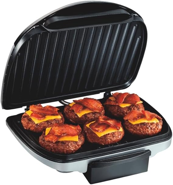 Hamilton Beach Electric Indoor Grill With Floating Hinge For Thicker Food